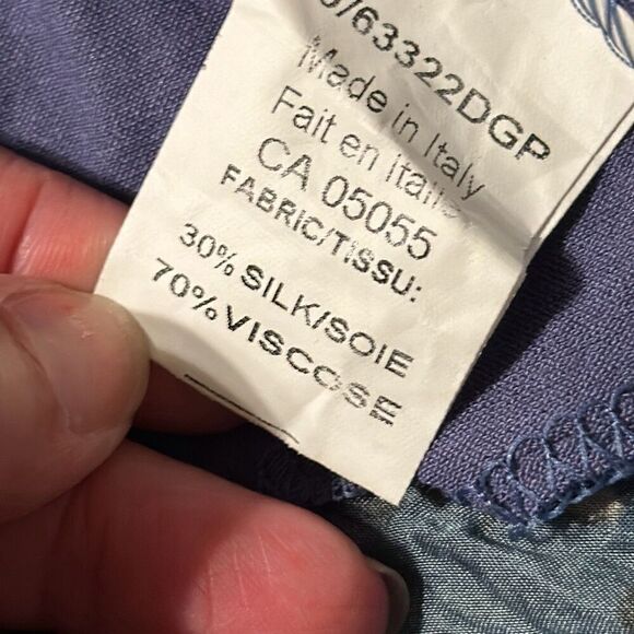 M Made in Italy silk blend animal print blouse art to wear XL - Picture 5 of 7